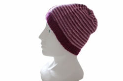 Pletená čepice pruhovaná bordó velikost univerzální