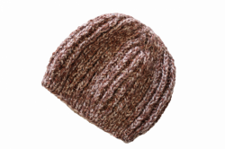 Pletená čepice hnědý melír s barevnou nitkou velikost univerzální