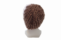 Pletená čepice hnědý melír s barevnou nitkou velikost univerzální
