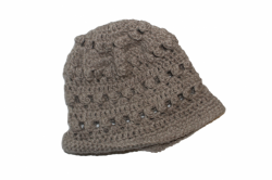 Háčkovaná čepice hnědošedá velikost obvod hlavy 54-56 cm