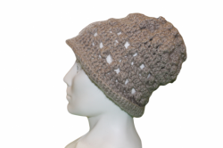 Háčkovaná čepice hnědošedá velikost obvod hlavy 54-56 cm