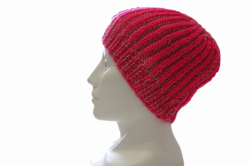 Pletená čepice růžovo-hnědá velikost univerzální