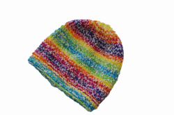 Pletená čepice duhově bílý melír velikost univerzální